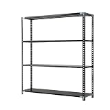 プラス AB 抗菌 スチールラック 耐荷重150kg/段 4段 幅181.2 奥行61.2 高さ210cm AB-2186-4 ブラック 437072