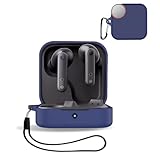 For CMF by Nothing Buds 2 / Nothing Buds Pro 2 用 ケース カバー 【KONXISA】ワイヤレスイヤホン ケース シリコン素材 着用しやすい 耐衝撃 防水防塵 ウォッシャブル（カラビナ付き+ストラップ付き ） 装着充電可能 持ち運びがしやすい（ブルー）