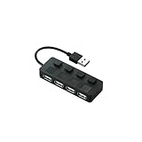 エレコム USBハブ 2.0対応 4ポート バスパワー 個別スイッチ付 ブラック U2H-YS...