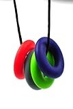 Bitey Beads Donuts-on-a-String Pendant Silicone Teething Nursing Necklace (Bolds) [並行輸入品]