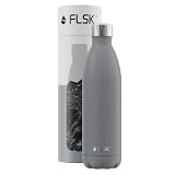 FLSK フラスク 炭酸対応 水筒 750ml 真空断熱 ドイツ ステンレスボトル 保温 保冷 炭酸OK 魔法瓶 直飲み ギフト ホワイト