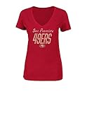 NFL San Francisco 49ersレディース半袖VネックTシャツWinningランク、M、Cardinalヘザー