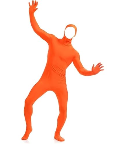 DreamHigh Fantasia masculina feminina de poliéster e elastano Zentai com rosto aberto, Branco, PP DreamHigh Fantasia masculina feminina de poliéster e elastano Zentai com rosto aberto, Branco, PP