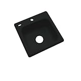 Dekor Sinks 27199 Duxbury Cast Acrylic Prep Sink-1 Hole, 16", Black [並行輸入品]