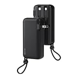 SLuB モバイルバッテリー 大容量【15000mAh & QC22.5W/PD20W 急速充電】コンセント一体型 2本ケーブル内蔵 ライトニング/Type-C出力 USB-A出力ポート Type-C入出力 4台同時充電 ACアダプター スマホ急速充電器 折りたたみ式プラグ LEDライト残量表示 (ブラック)