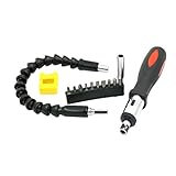 B Blesiya マグネット付き　ラチェットスクリュードライバ　調節可能 0-180度 ソフトシャフト