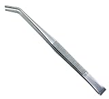 まとめ買い!!2個セット「ピーツール(P.Tool) オールステンレス ピンセット 180mm 先曲がり ロングタイプ 04618」