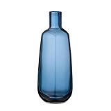 Bottle Shaped Navy Glass Vase [並行輸入品]