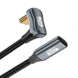 cablecc 10Gbps 100W USB-C USB 3.1 Type C オス - メス 延長データケーブル 反対側 U字型バックアングルスリーブ付き 50CM