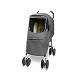 ベビーカーをアップグレードさせるおしゃれなベビーカーカバー♪雨風はもちろん、防寒、PM2.5からも子供を守れる！ マニト メランジアルファ　ベビーカーカバー (アルファスモール, ブラックグレー)