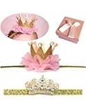 Elesa Miracle Babyヘアアクセサリー赤ちゃんの女の子のギフトボックスShinyティアラクラウンヘアバンドセット