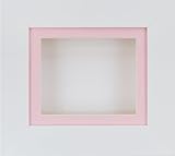 BabyRice Deepボックス表示フレームfor 2d 3d ArtオブジェクトMedal Keepsake Baby Casts 1st Bootees花ホワイト/ピンクマウント/ホワイトBac