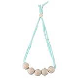 ベビーテザーネックレス 幼児 安全 木製 ビーズを噛む おしゃぶり Teether おもちゃ 母授乳 ネックレス 2本(グリーン)