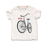 【キッズ】半袖Tシャツ「BIKE」白　(親子おそろい服)6T