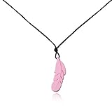 Kalapure Feather Silicone Teething Pendant Leather Rope Necklace for Baby Nursing and Mom Soft Senso