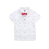 高品質のベビー男の子の服コットン夏の半袖子供シャツボーイズポロシャツ子供のための蝶ネクタイ