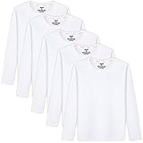 Sukinana インナーシャツ メンズ 肌着 5点セット 綿100% 長袖 tシャツ 丸首 防菌防臭 柔らかい 快適 メンズ 服 春 秋 冬 (4XL, ホワイト)