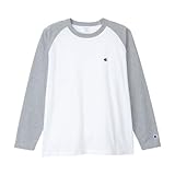 [チャンピオン] Tシャツ 長袖 丸首 綿100％ ワンポイントロゴ刺繍 リラックスフィット ドロップショルダー ロングスリーブTシャツ メンズ C8-A410Z オックスフォードグレー