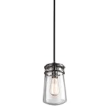 Kichler Lighting 49447AZ Lyndon 1LT Mini-Pendant, Architectural Bronze Finish with Clear Seedy Glass