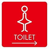 シール ステッカー sticker トイレ 14x14cm(J2女右矢印)