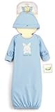 バニーズバイザベイ ロンパース スリーピングバッグ型 丈58cm×横幅26.5cm ブルー コットン 105090