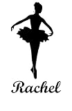 バレリーナRachel名Letters Childrens部屋ビニール壁アートステッカーデカール