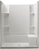 Sterling Plumbing 72290100-0 アコード 36インチ×60インチ×74 1/2インチ 標準フィットシャワーキット シート付き ホワイト