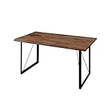 ウォルナットブラウン／ダイニングテーブル テーブル 天然木 ウォルナット ヴィンテージ風 アイアン ブラウン 木製テーブル 150cm