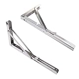 KESOTO 2本セット　 L字型　棚受け　ブラケット　 折りたたみ　金具　ステンレス