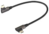 AAOTOKK 90度 USB 3.1 Type C ケーブル 右&左角度 3.1 USB Type C オス 4K@60Hz Gen 2 延長ケーブル 充電、データ、オーディオ、ビデオケーブル ノートパソコン & タブレット & 携帯電話用 (0.3m/1フィート)