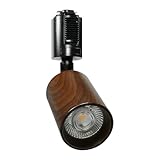 Luxour スポットライト ダクトレール レールライト 60W形相当 LED一体型 LED電球内蔵 ライティングレール専用 ダクトレール レールライト 電球色 自然色 昼白色 ダクトレール用照明 LED 一体式 おしゃれ スポット照明 ダイニング 間接照明 照明器具 ハロゲン電球(1セット, ブラウンの器具-自然色)