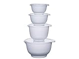 Rosti(ロスティ) ボール ホワイト 500 ML + 750 ML + 1.5 L + 3 L 13×15×8,14.5×17.1×8.9,19.1×16.4×12.8,25.3×21.3×13 マルグレーテ ミキシングボウル 4pcs (蓋付) 245067