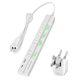 電源タップ USB 延長コード 1m 急速充電 AC 4個口 + 1USB+1Typec スイッチ 雷ガード 雷サージ 白 スマートIC 急速 海外 旅行 コンセント USB-A おしゃれ ホワイト ブラック