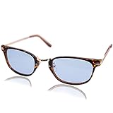 [エイトトウキョウ] サングラス 偏光 偏向 メンズ レディース ブルーライトカット 日本製 ウェリントン ボストン 軽量 ライトカラー ドライブ バイカー メガネ スポーツ 運転用 釣り 野球 ゴルフ UVカット ブルーライトカット 高性能レンズ [ 鯖江製 レンズ ] べっ甲/ライトブルー TAC8102-BR-LBL