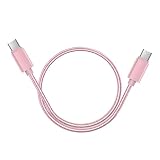 USB Type C to Type C ケーブル 0.25m 60W/3A急速充電 iPhone 16 充電ケーブル 高速データ転送 高耐久ナイロン USB C to USB C iPhone 16/15/Pro/Plus/ProMax/MacBook/iPad Pro/Air/Galaxy/Xperia/Pixel等タイプC機種対応(0.25m、ローズゴールド)