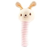 ニギニギ がらがら ステック うさぎ 日本製 シシュノン 15.5cm ピンク