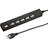 YAZAWA(ヤザワコーポレーション) 横差し 個別スイッチ付 節電タップ 6個口 2m 黒・Y02YBKS662BK