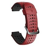 MOQIAN ガーミン用ベルト GARMIN交換用バンド Foreathlete/Forerunner 735XTJ 630J 620J 735XT 235J 230J 220J 735XTJ Approach S20/S5/S6 (red+black)