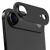 ZXZone for iPhone 17 Air カメラフィルム アルミ合金製＋AR高透過率強化ガラス アイフォン 17 Air レンズ保護 カメラカバー レンズ保護 フィルム 防爆裂 ・耐衝撃・スクラッチ防止・露出オーバー防止・ケースに干涉なし (ブラック, いPhone 17 Air)