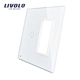 Livolo高級ホワイトパールガラス、米国標準、1ギャング& 1フレームガラスパネル、vl-c5-c1 / sr-11