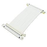 SGPC ホワイト PCIe 3.0 x16 ライザーケーブル、18.5cm（デュアルリバースコネクター付き）- K39/K49/K59/K39PRO/K49PROケース対応