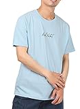 [ラグスタイル] Tシャツ メンズ 半袖 ロゴ プリント 筆記体 英字 ワンポイント クルーネック サックスXL(LL)