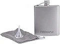 Fire-Maple バッカス チタンヒップフラスコ | 200ml / 6.7オンス 超軽量ポケット水筒 キャンプ、旅行、スポーツイベント、アウトドア旅行に | カーブ形状 安全スクリュートップ、フィラー漏斗、ポー��チ付き