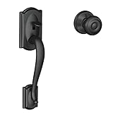 Schlage fe285 Cam 622 Geo Camelotトリム下半分フロントエントリHandleset with Georgianノブ、マットブラック