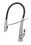 Whitehaus whs1455-sk-bss Swanhausソリッドステンレススチール、1つ穴Pull Downスプレーヘッド、つや消しステンレススチール