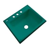 Thermocast Wentworth 25 x 22インチキャストアクリルシングルボウルキッチンシンク、Verde