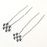 ファイニエ かんざし パーツ シルバー 台座付き 20個 簪 金具 Uピン ヘアアクセサリー 髪留め 飾り 手芸 ハンドメイド AP1635