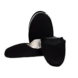 ハッピークローバー 日本製かかと付き携帯用スリッパ【ケース付き】ブラック 1866bk (23...