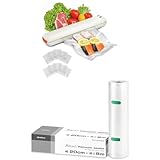 dretec(ドリテック)真空パック機 保存袋付き 冷凍 レンジOK 鮮度長持ち キャニスター 真空シーラー フードシーラー専用袋 ロールフィルム 1本 幅20cm×長さ8m 厚み0.26mm