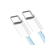 Cablecc PD27W 65W タイプ C USB-C オス - オス 電源 480Mbps データ ケーブル ブルー スリーブ 電話 & タブレット & ラップトップ用 3M